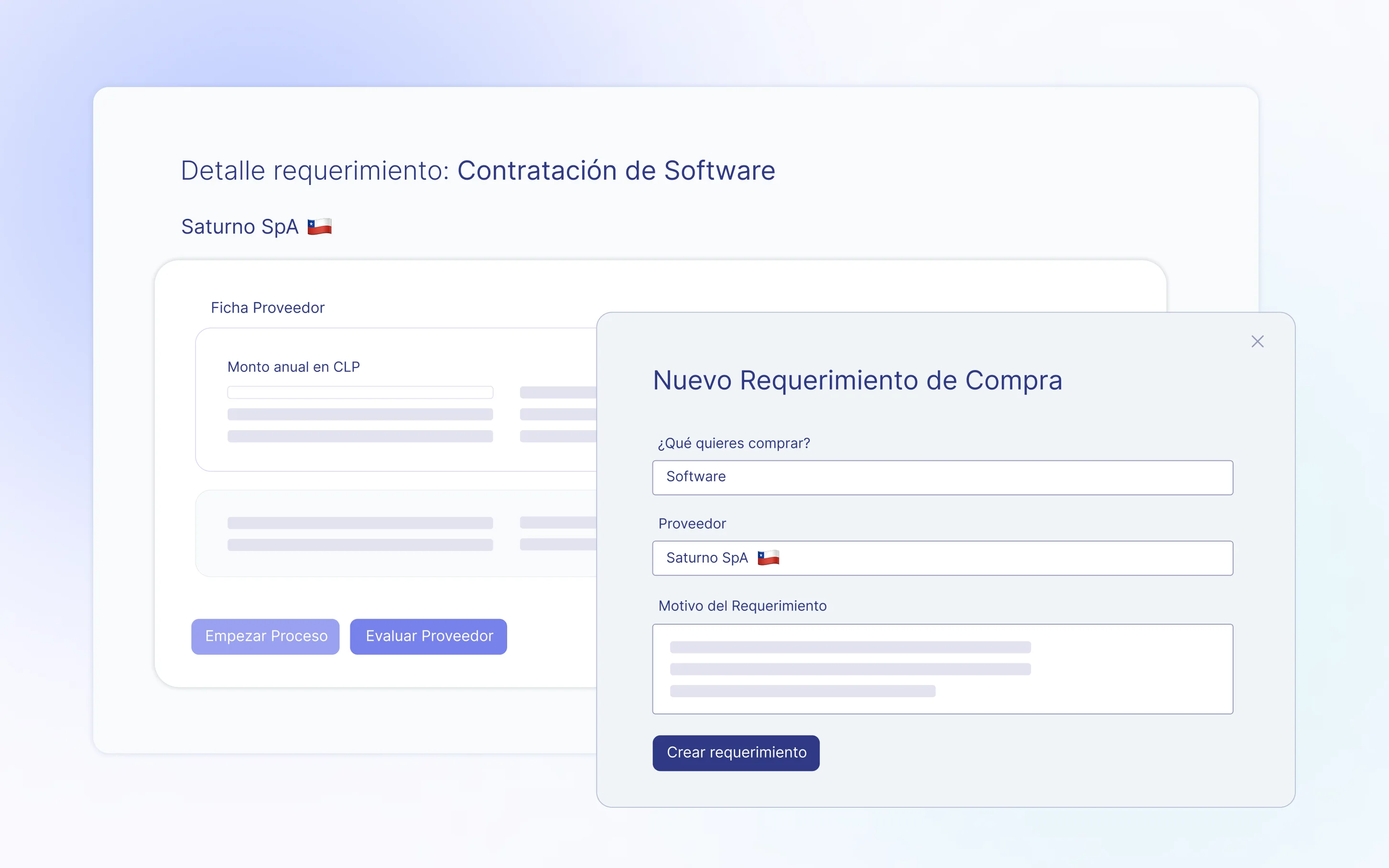 Módulo de Requerimientos de Compra: punto de entrada único para solicitudes de compra y evaluación de proveedores